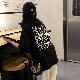 ポリエステル半袖カジュアル春ラウンドネックプルオーバーブラックプリント18-24歳アルファベットＴシャツ/ポロシャツ