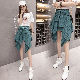 【合わせやすい】韓国 安い 通販 ファッション 超お得 春夏 ブルー レギュラーウエスト チェック柄 Aライン スカート