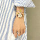 ファッションシンプル定番防水深度30ｍ合金クォーツ時計配色縁取りラウンドシルバー系ゴールド系ブラック系ホワイト系ガラス腕時計