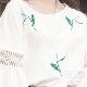 ポリエステル七分袖ファッションスウィート韓国系清新キュートスピーカースリーブ夏ラウンドネックプルオーバー透かし彫りプリント半袖Ｔシャツ