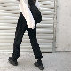 シンプルファッションストリート系韓国系ダメージ加工レギュラーウエストレギュラー丈無地カジュアルパンツ