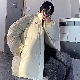 ポリエステル長袖ストリート系韓国系一般ショート丈冬スタンドネックジッパー無地綿コート