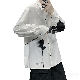 【人気 ブランド メンズ】男性 ファッション シンプル おしゃれ服 通販 サイト カジュアル 折襟 シングル ブレスト プリント トップス