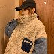 【レトロ学園風韓国系】シンプルカジュアル冬スタンドネックジッパーファスナースエードジャケット