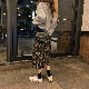 ラシャシンプルカジュアルロング春夏秋ブラウン20~40代ハイウエストAラインチェック柄スカート