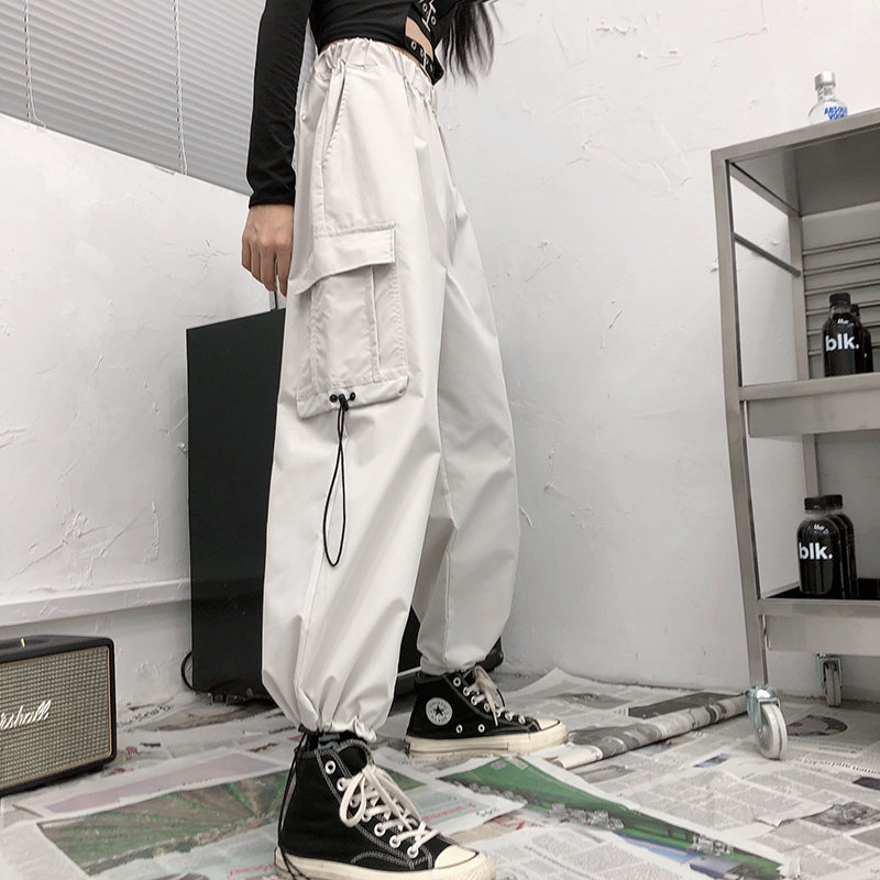 【着回し力抜群】韓国風ファッション シンプル ファッション カジュアル ハイウエスト レギュラー丈 無地 カジュアルパンツ