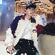 長袖ファッションカジュアル韓国系一般ショート丈春秋スタンドネックジッパー配色なしアウター