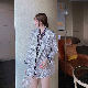 春韓国系ファッション スウィート 森ガールシンプルフェミニン 折襟ダブルブレスト総柄スーツ