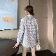 春韓国系ファッション スウィート 森ガールシンプルフェミニン 折襟ダブルブレスト総柄スーツ