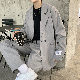 【 メンズ ファッション】韓国セットアップ メンズ おしゃ 秋 韓国コーデ ファッション 韓国系 無地 長袖 ブラック スーツ グレー 春秋 セットアップ