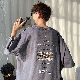【5色 メンズ】韓国系 シンプル 通勤/OL  ファンション服  安い  半袖 ラウンドネック プルオーバー プリント柄 アルファベット トップス