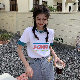 通販 ファッション 韓国系 女性大人気 キュート プルオーバー アルファベット 半袖 ラウンドネック Tシャツ