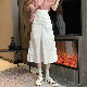 シンプルファッションレトロエスニック系夏ギャザー飾りハイウエストAラインスカート