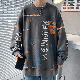 【人気を独占中♡】韓国系ファッション シンプル カジュアル ラウンドネック プルオーバー プリント トップス