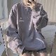 【韓国系ファッション】カジュアル ラウンドネック プルオーバー プリント 無地 アルファベット パーカー・トレーナー