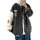 【韓国風ファッション】超人気 激安 ファッション メンズ シンプル オールシーズン フード付き ジッパー プリント 落書き トップス