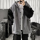 【絶妙な色合い】韓国 ファッション 通販 激安 メンズ シンプル カジュアル フード付き シングル ブレスト 配色 ボタンアウター