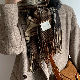 韓国 通販 シンプル ファッション カジュアル 秋冬 フリンジチェック柄 マフラー