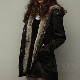 長袖ファッションカジュアル韓国系ショート丈冬フード付きジッパー切り替え20~40代無地綿コート
