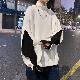 【流行の予感·激安】ファッション カジュアル ストリート系 韓国系 秋 ハーフネック プルオーバー 配色 トップス