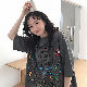 ポリエステル半袖韓国系春夏ラウンドネックプルオーバープリント18-24歳アルファベットＴシャツ/ポロシャツ