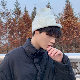 【柔らかくて優しい印象】韓国風ファッション アルファベット サークル ニット 秋冬 帽子