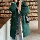 ポリエステル長袖韓国系一般ロング冬フード付きジッパーファスナー配色ダウンジャケット