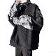一般学園風配色切り替えカジュアルポリエステルチェック柄春秋一般折り襟ファッション長袖プルオーバートップス