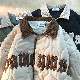 【韓国の人気爆発】レトロ 韓国系 POLOネック アルファベット 秋冬 ファッション ギャザー シングル ブレスト 綿コート