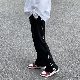 【特別デザイン】韓国 ファッション メンズ シンプル カジュアル ボウタイ レギュラー ウエスト レギュラー丈 無地 カジュアルパンツ
