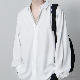 【高評価続々】春 服 メンズ 長袖 シンプル ファッション カジュアル 折襟 シングル ブレスト 無地 ボタンシャツ