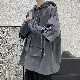 プルオーバーファッション無地長袖ボウタイ秋春フード付き一般韓国系一般パーカー・トレーナー