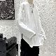 【今だけ超お得】Tシャツ メンズファッション 人気 長袖 レトロ 定番 春秋 ラウンドネック プルオーバー ホワイト ブラック