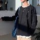 【爽やかな抜け感】長袖 シンプル カジュアル 韓国 ファッション 春秋 ラウンドネック メンズ 服装 プルオーバー 無地 Tシャツ・シャツ