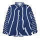 【気質アップ】韓国風 ファッション ポリエステル シンプル 春夏 折り襟 ボタン ストライプ柄 シャツ