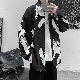 長袖ファッションカジュアル韓国系折襟シングルブレストプリントプリント総柄シャツ
