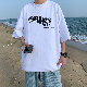 【春 コーデ 2022 メンズ】ラウンドネック プルオーバー アルファベット プリント シンプルファッションモード系 カジュアル トレンド Tシャツ・POLOシャツ