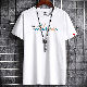 Tシャツ メンズ 半袖カジュアル韓国系清新 春夏ラウンドネックプルオーバープリントアルファベットプリントTシャツ・POLOシャツ