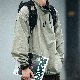 【絶対流行】春 メンズ ファッション 長袖 シンプル ストリート系 スタンドネック プルオーバー 切り替え 無地 パーカー トレーナー