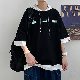 【メンズ ファッション】韓国コーデ fashion 春コーデ レイヤード シンプル 配色 七分袖 プルオーバー フード付き 韓国 通販 メンズ ファッション Tシャツ・POLOシャツ