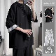 【韓国の通販】fashion メンズ ファッション ラウンドネック プルオーバー プリント チェック柄 配色 プリント シンプル セットアップ