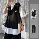 【韓国コーデ】熊 可愛い カジュアルコーデ fashion 春ファッション 折襟 プルオーバー 配色 動物柄 韓国系  レイヤード / 重ね着風 セットアップ