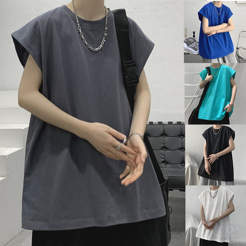 【大人コーデ】メンズ ファッション プルオーバー 無地 コットン シンプル 韓国系 Tシャツ・POLOシャツ