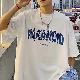 ポリエステル 半袖 ファッション ストリート系 韓国系   ラウンドネック プルオーバー プリント アルファベットTシャツ・POLOシャツ