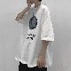 【韓国の通販】夏 コーデ メンズ シンプル ラウンドネック プルオーバー プリント アルファベット 五分袖 Tシャツ・POLOシャツ