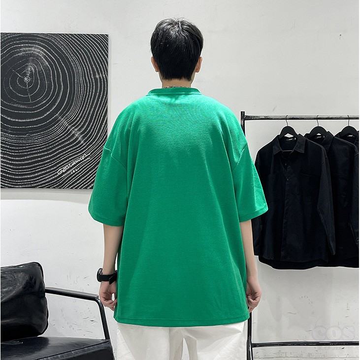半袖シンプルカジュアル通勤/OLストリート系韓国系一般一般夏ラウンドネックプルオーバーグリーン20~30代無地なし混紡Tシャツ・POLOシャツ