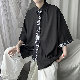【韓国 メンズ ファッション】おしゃれ 通販 人気 カジュアル夏服 七分袖 シンプル カジュアル 折り襟 シングルブレスト 配色シャツ