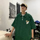 【おしゃれ 服】ootd fashion きれいめコーデ 韓国ファッション コットン 半袖 シンプル カジュアル 夏 POLOネック プルオーバー 無地 ボタンTシャツ・POLOシャツ