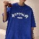 コットン半袖シンプルファッションカジュアルレトロストリート系韓国系一般一般夏ラウンドネックプルオーバープリントアルファベットTシャツ・POLOシャツ