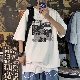 ポリエステル半袖シンプルファッション韓国系ショート丈夏ラウンドネックプルオーバープリントTシャツ・POLOシャツ